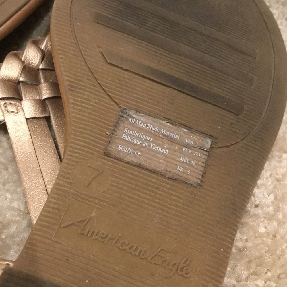 American Eagle Gold Braided Sandals - Picture 7 of 9